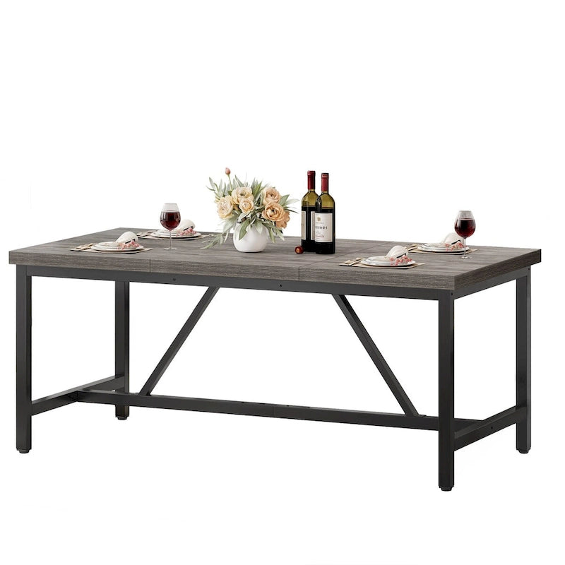Table de salle à manger rustique de 70 pouces pour 6 à 8 personnes