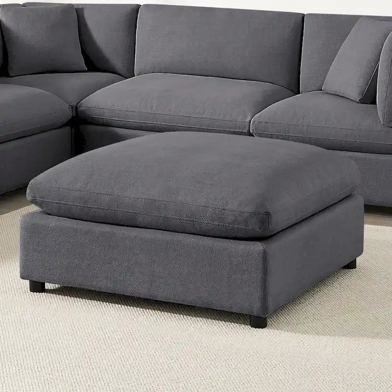 Pouf ottoman rembourré carré de 40 pouces
