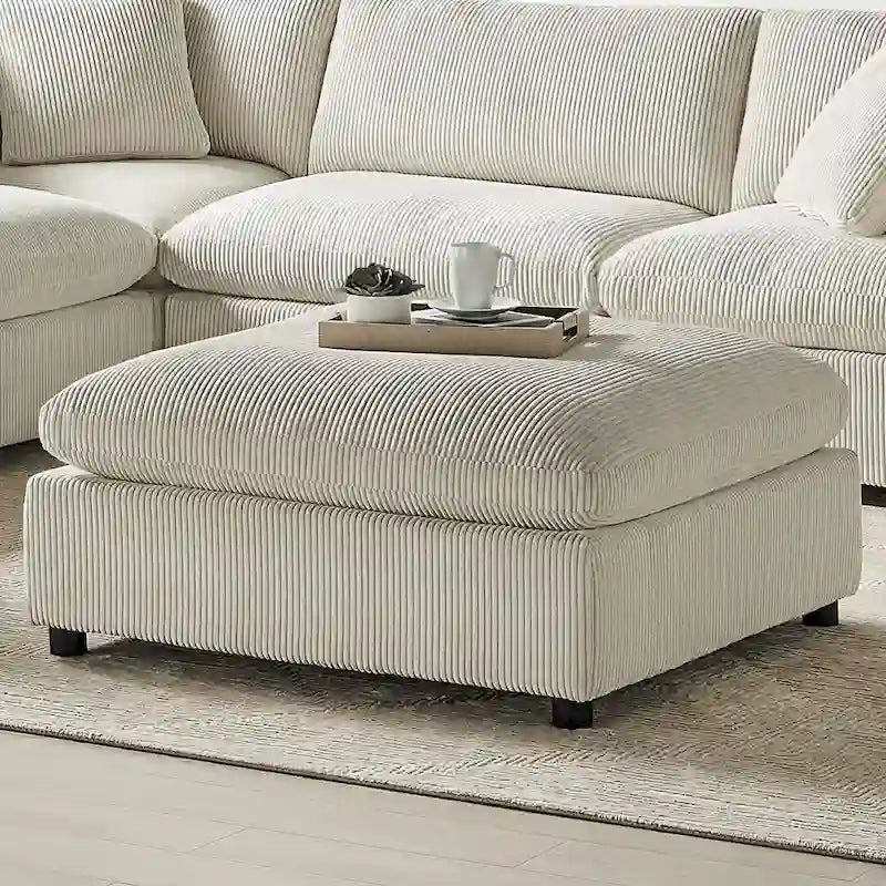 Pouf ottoman rembourré carré de 40 pouces