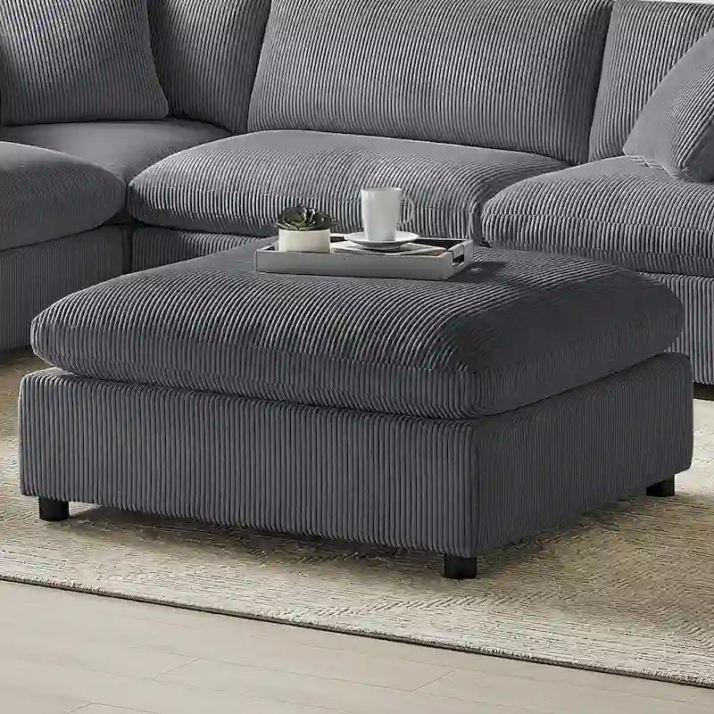 Pouf ottoman rembourré carré de 40 pouces