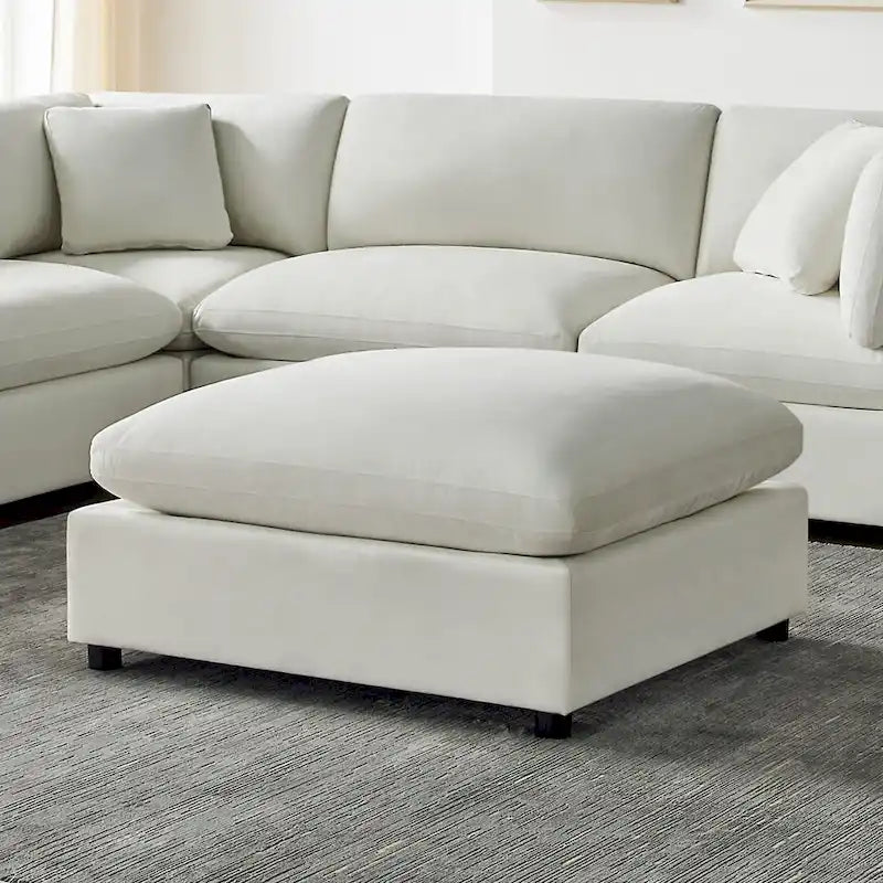 Pouf ottoman rembourré carré de 40 pouces