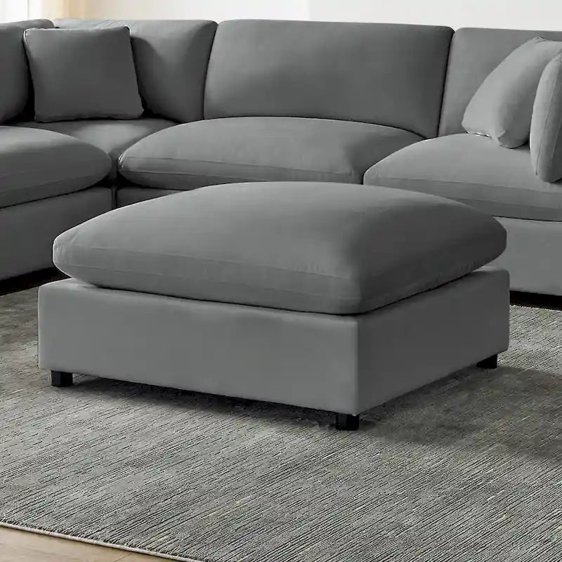 Pouf ottoman rembourré carré de 40 pouces