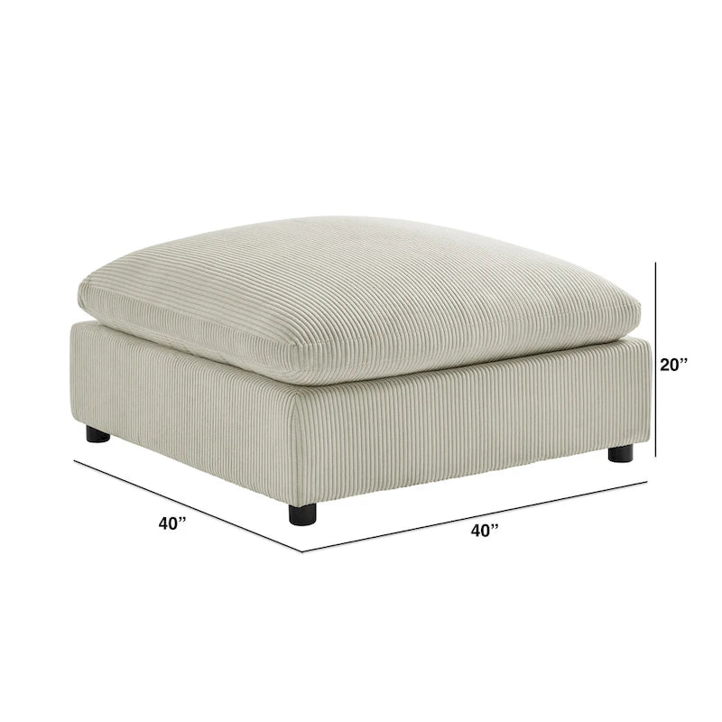 Pouf ottoman rembourré carré de 40 pouces