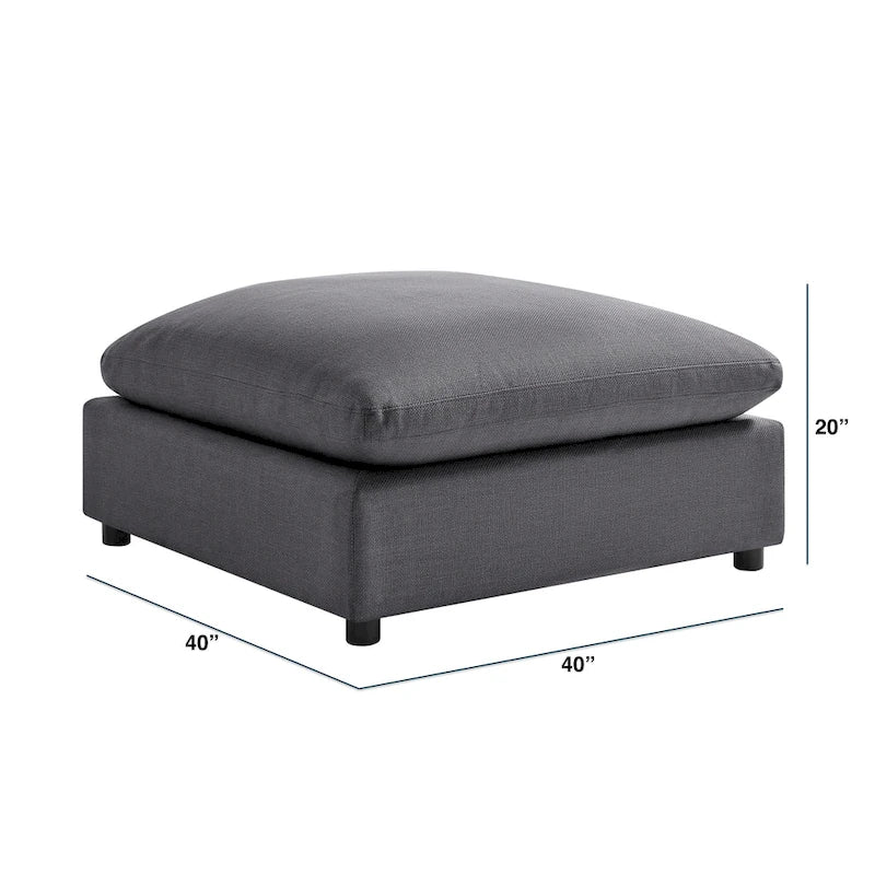 Pouf ottoman rembourré carré de 40 pouces