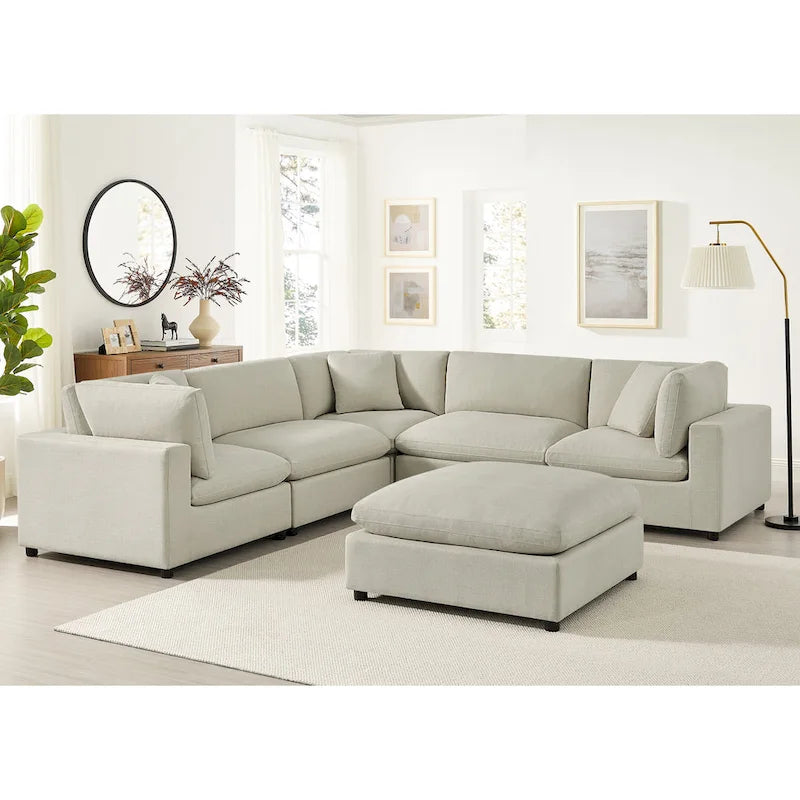 Pouf ottoman rembourré carré de 40 pouces