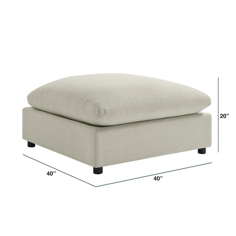 Pouf ottoman rembourré carré de 40 pouces