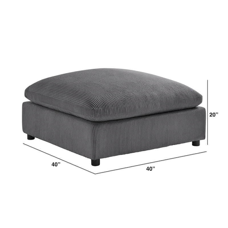 Pouf ottoman rembourré carré de 40 pouces