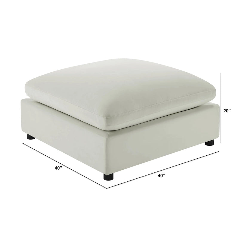 Pouf ottoman rembourré carré de 40 pouces