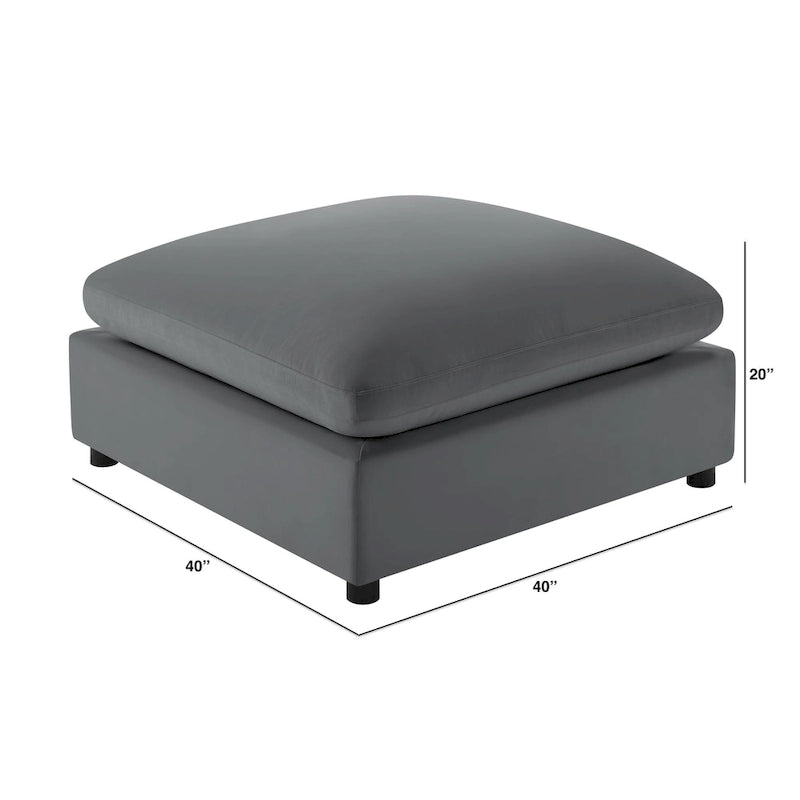 Pouf ottoman rembourré carré de 40 pouces