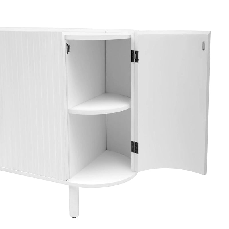Buffet de luxe léger au design incurvé avec étagères réglables