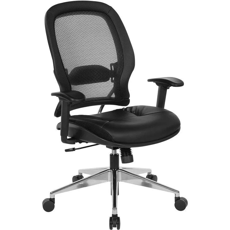 Chaise de bureau professionnelle avec siège en cuir reconstitué