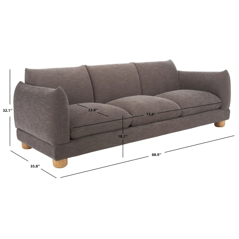 Canapé 226 cm en tissu chenille haute performance