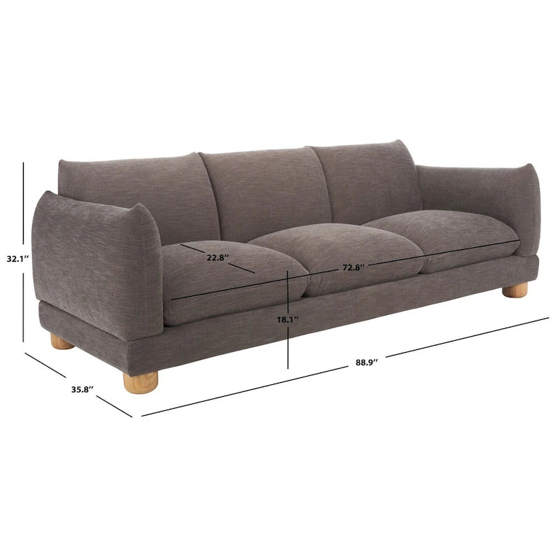 Canapé 226 cm en tissu chenille haute performance