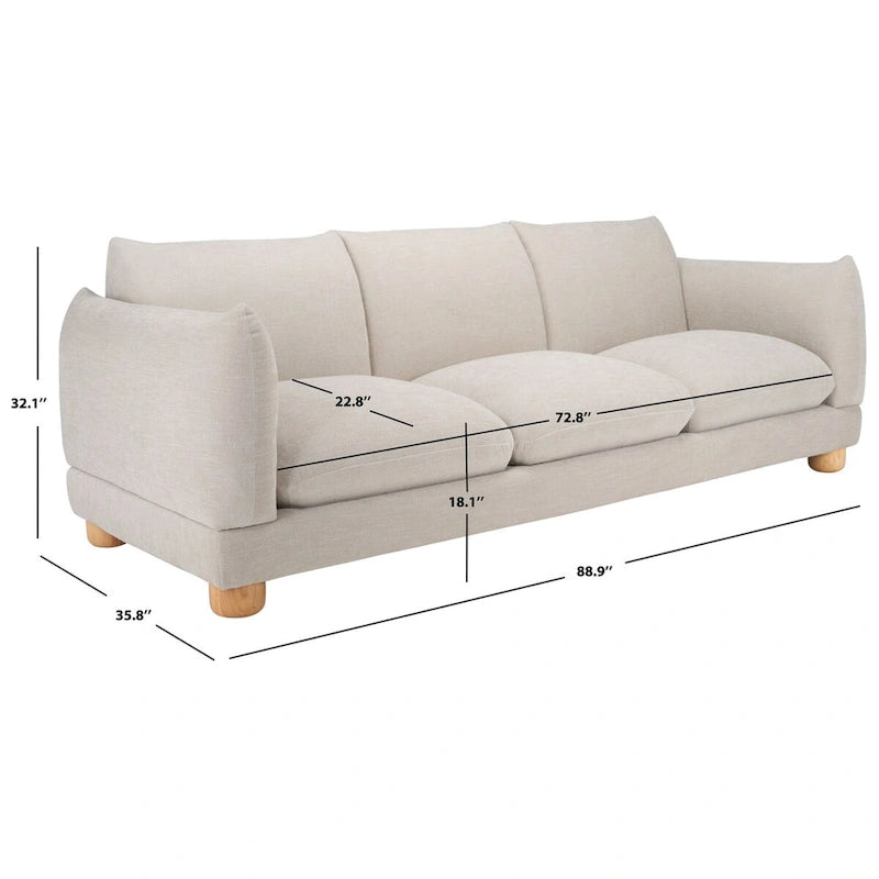 Canapé 226 cm en tissu chenille haute performance