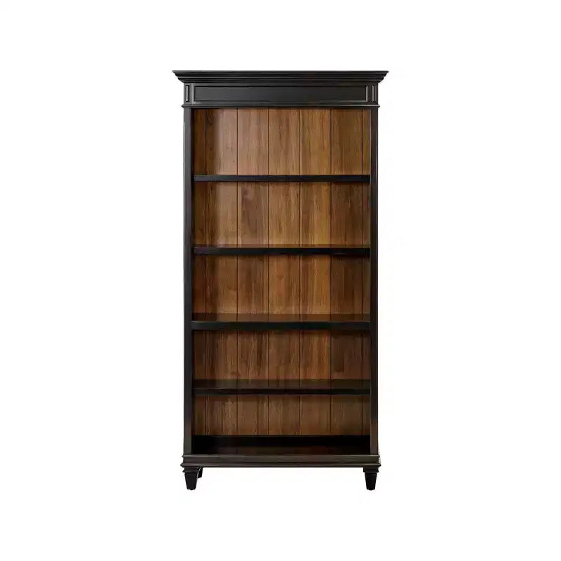Bibliothèque ouverte Hartford 78 po, brun - Martin Furniture : Rangement en bois à 5 étagères, arche supérieure