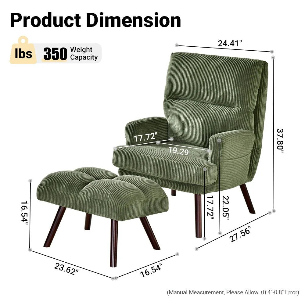 Fauteuil inclinable réglable OVIOS avec repose-pieds