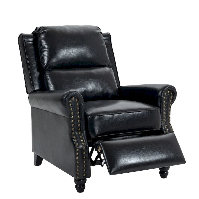 Lot de 2 fauteuils inclinables modernes à assise rembourrée en cuir PU/tissu