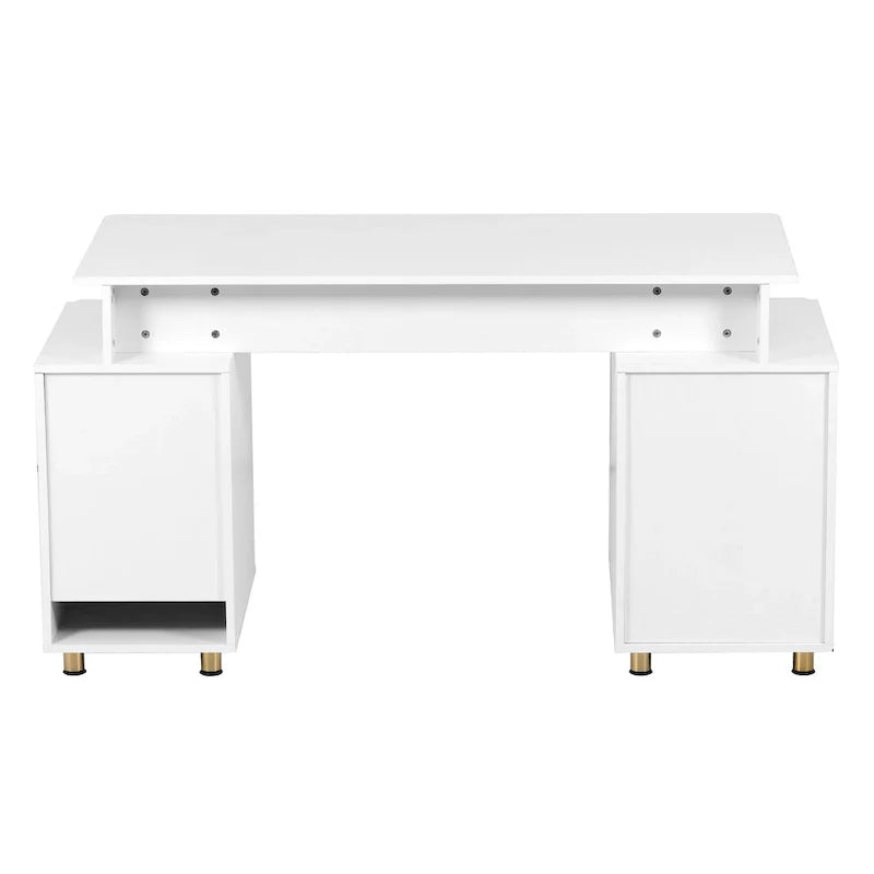 Bureau flottant exécutif moderne avec 3 tiroirs et surface de travail élégante