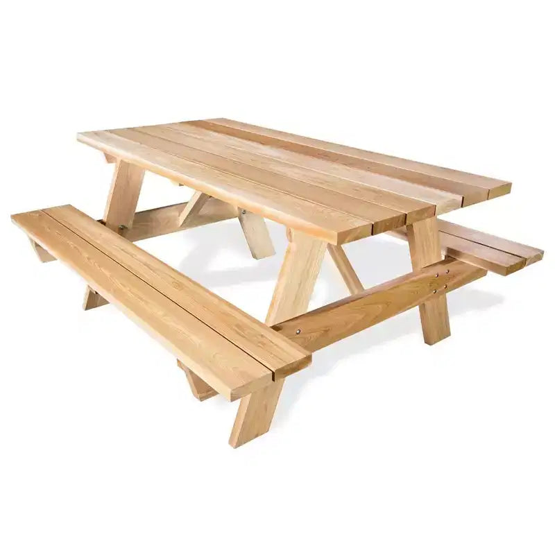 Table de pique-nique d'extérieur en cèdre de 1,8 m, banc de patio en bois fait à la main pour le camping, les fêtes dans le jardin ou les réceptions, cèdre rustique