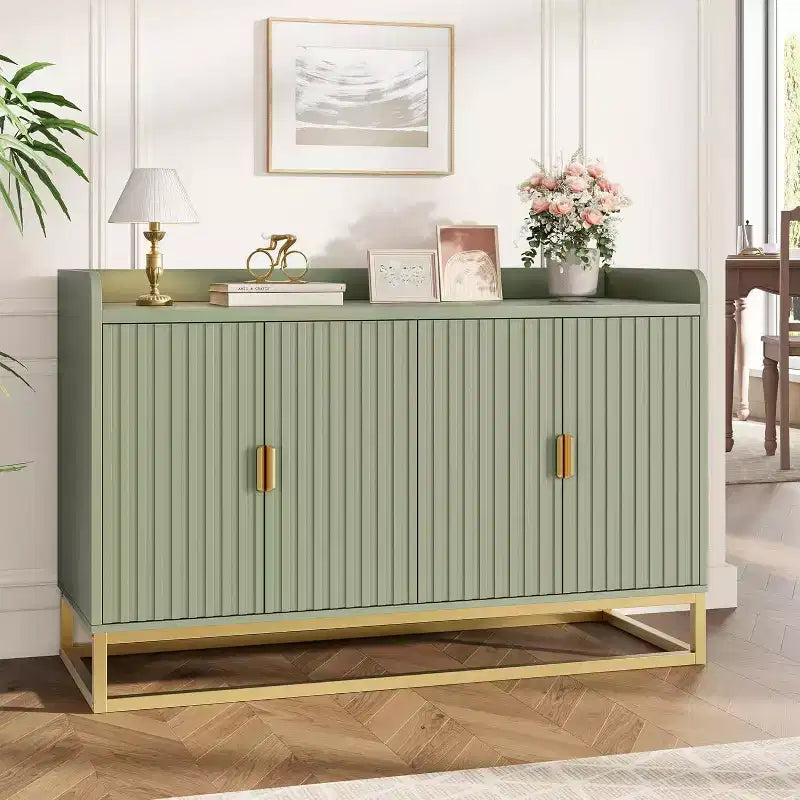 Buffet avec rangement et bahut 4 portes, console multimédia moderne de 120 cm de large