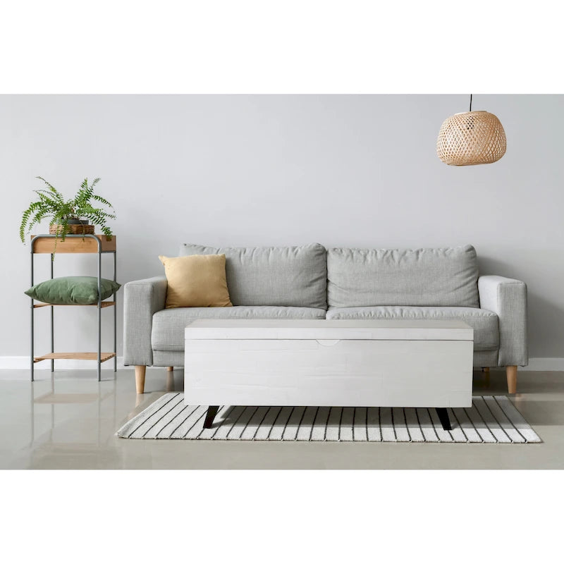 Banc de rangement Broadmore en bois d'acacia de 46 pouces