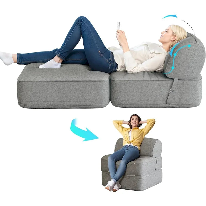 WOWMAX Canapé Lit Pliant Convertible Fauteuil Lit Pliant avec Traversin