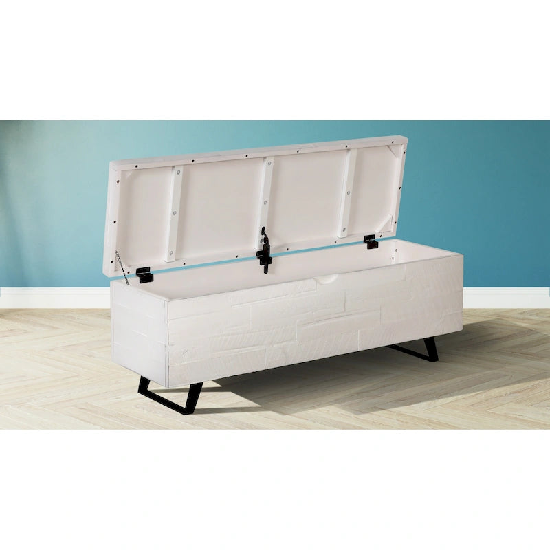 Banc de rangement Broadmore en bois d'acacia de 46 pouces