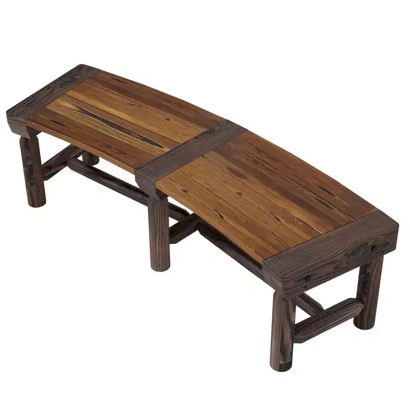 Banc de jardin en bois Outsunny, banc semi-circulaire rond pour arbre, banc de parc enveloppant