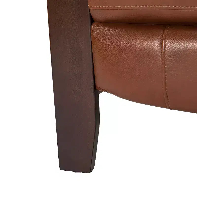 Ensemble de 2 fauteuils inclinables manuels en cuir véritable, inclinaison à 159°
