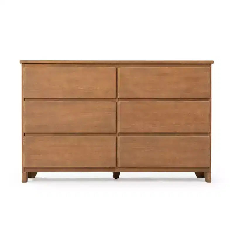 Commode de ferme en bois massif à 6 tiroirs