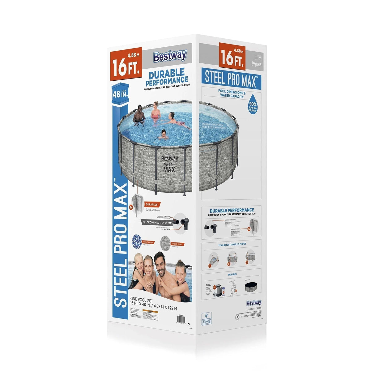 Piscine hors sol ronde Bestway Steel Pro MAX avec pompe et bâche