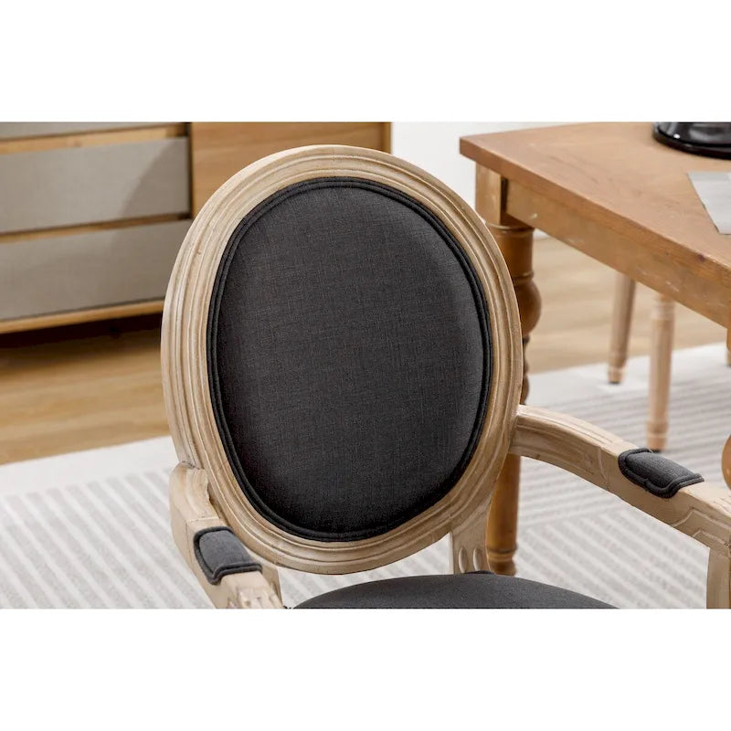 Ensemble de 2 fauteuils de salle à manger en tissu rembourré