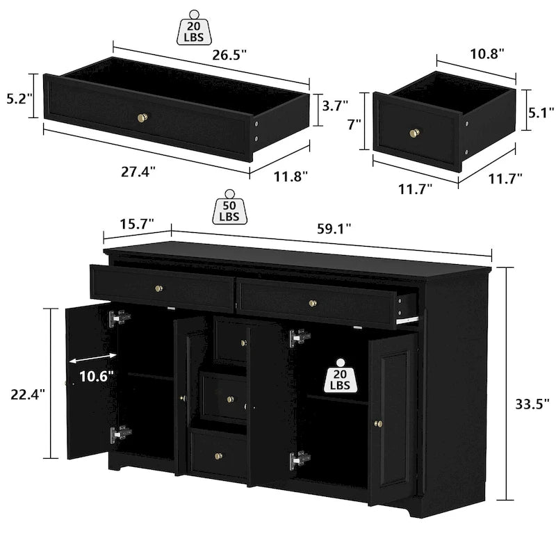 Bibliothèque, buffet, bahut et commode laqués