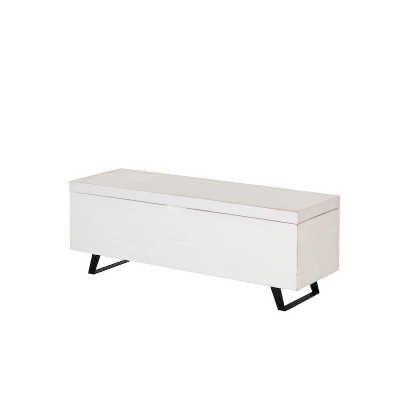 Banc de rangement Broadmore en bois d'acacia de 46 pouces