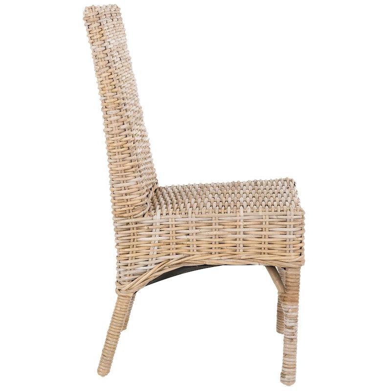 SAFAVIEH Karyl Chaise de salle à manger en osier naturel inachevé (lot de 2) - 18,5 x 18,5 x 38,1 - 19Lx19Px38H