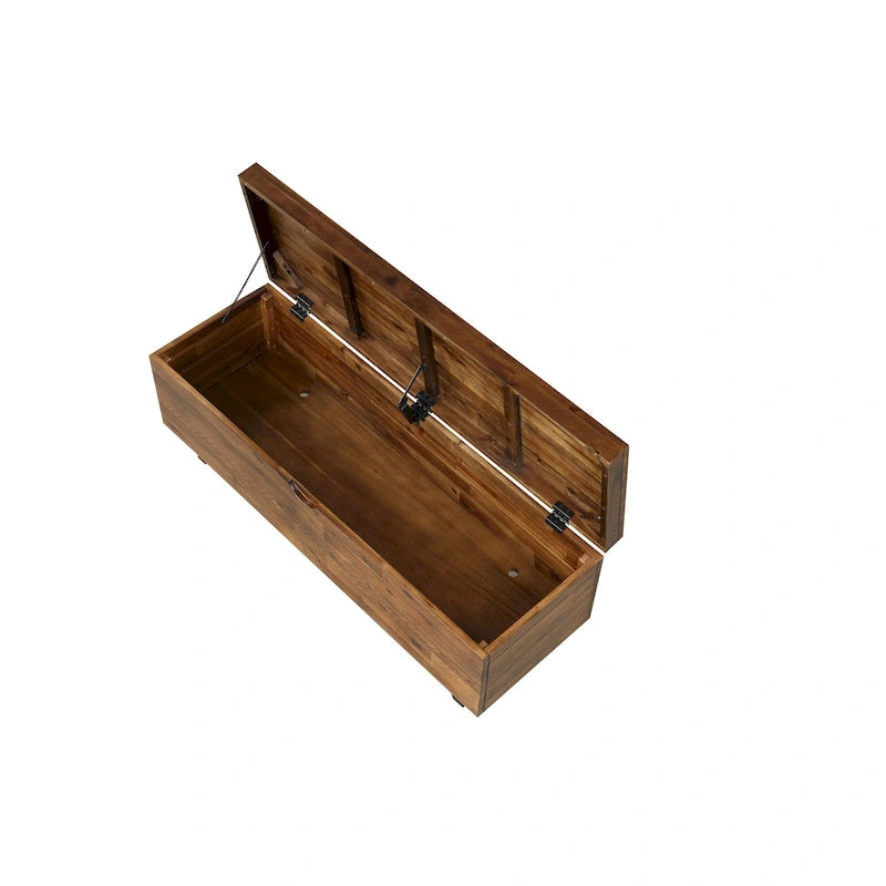 Banc de rangement Broadmore en bois d'acacia de 46 pouces