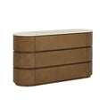 Commode sculpturale en marbre biologique avec rangements - Chambre à coucher | Finition polie